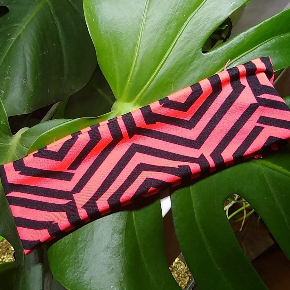 Neon Pink / Orange Hex Geo Sport Hair Head Band